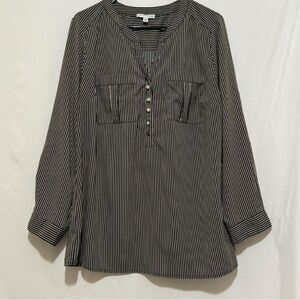 Womens Notations Striped Blouse
Size 2X